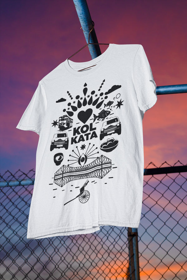 Fatafati Kolkata Printed T-Shirt - White